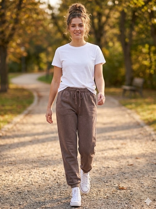 TNA Pants - TNA Women’s Stone Washed Brown Drawstring Jogger Sweatpants